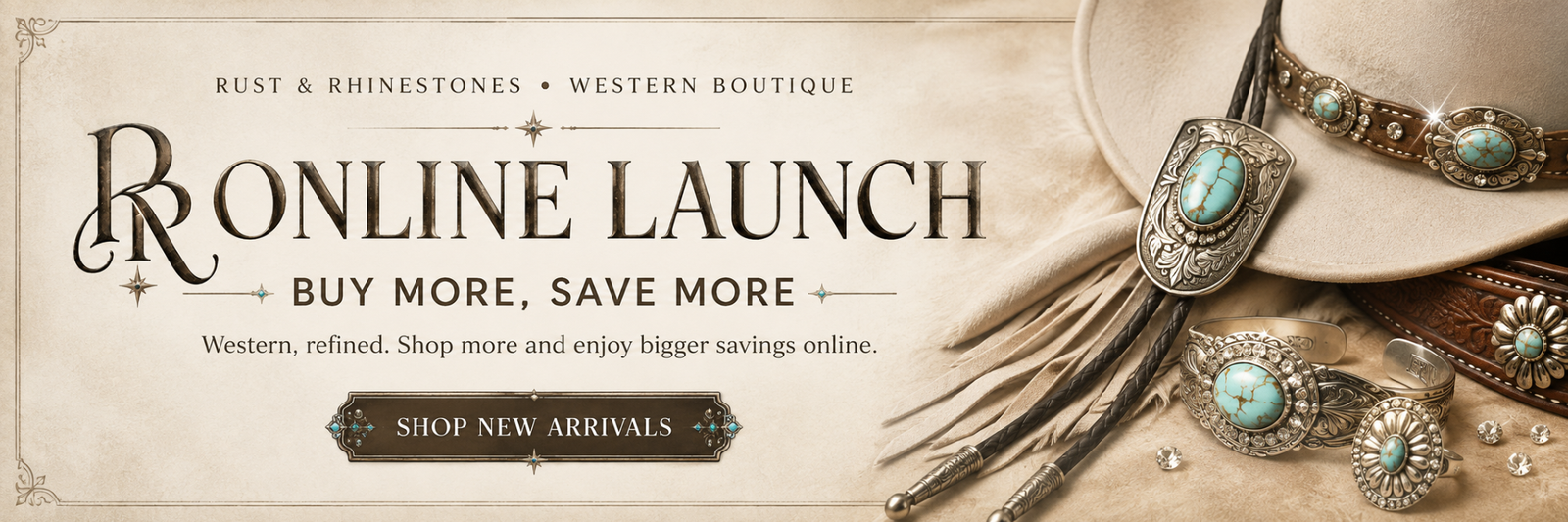 Rust & Rhinestones online launch — buy more, save more