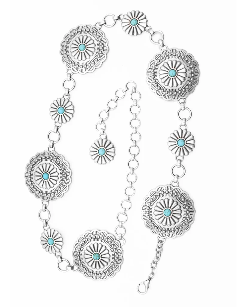 Sunshine Bloom Concho Belt — Turquoise