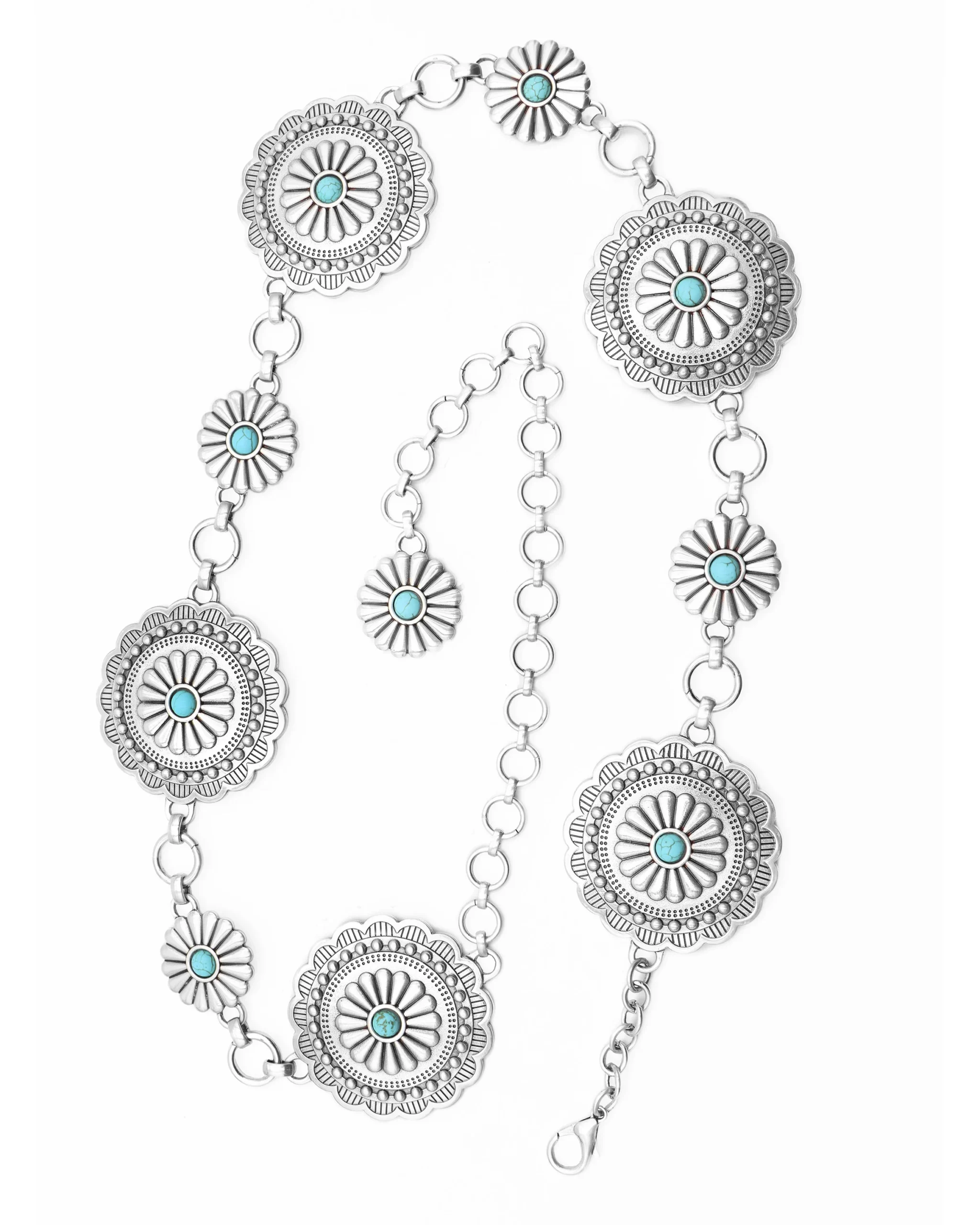 Sunshine Bloom Concho Belt — White
